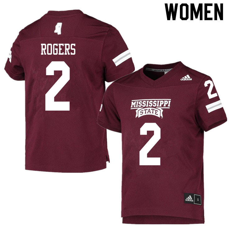 Women #2 Will Rogers Mississippi State Bulldogs College Football Jerseys Sale-Maroon